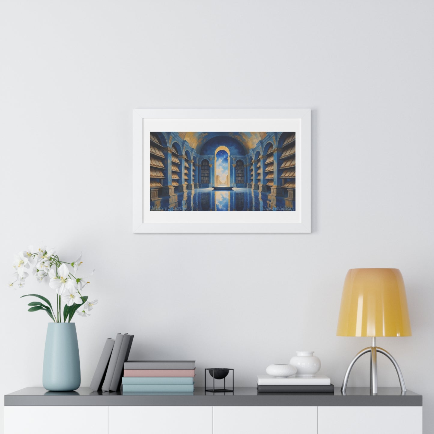 "The Library of Ctesiphon – An Impressionist Ode to Lost Wisdom, Eternal Light" , Original Art, Wall Decor, Perfect Gift, Library Theme Decoration