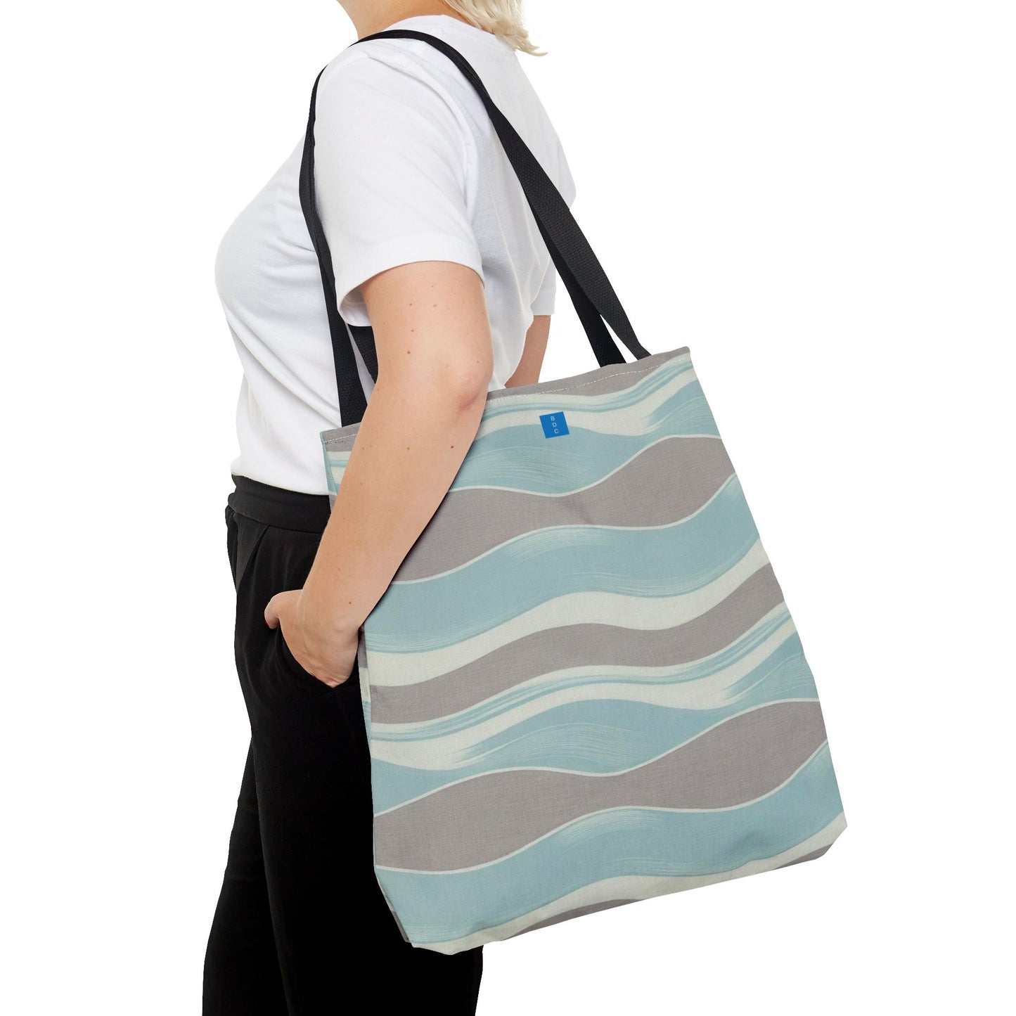 Stylish Waves Tote Bag, Everyday Use, Beach Bag, Shopping Tote, Eco-Friendly, Gift for Her, Summer Accessory