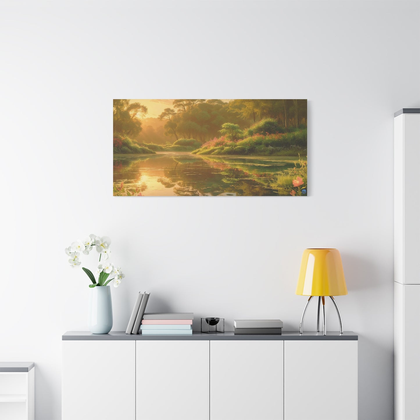 Serena Lake Sunrise Landscape Canvas Print - "Reflection" series, Wall Art Decor, Home Décor, Gift for Nature Lovers, Living Room Decoration