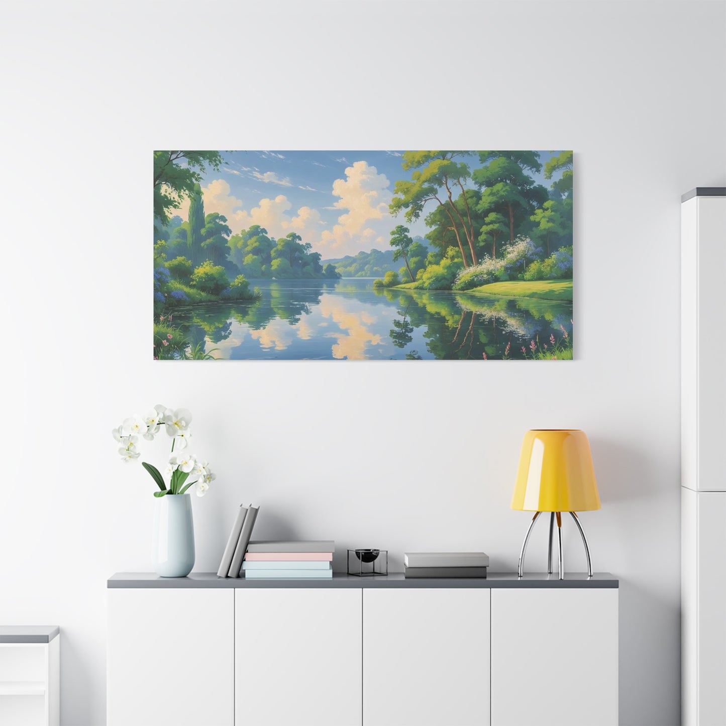 Serene Landscape Canvas Print - "Peaceful Lake", Wall Art Decor, Home Décor, Gift for Nature Lovers, Living Room Decoration