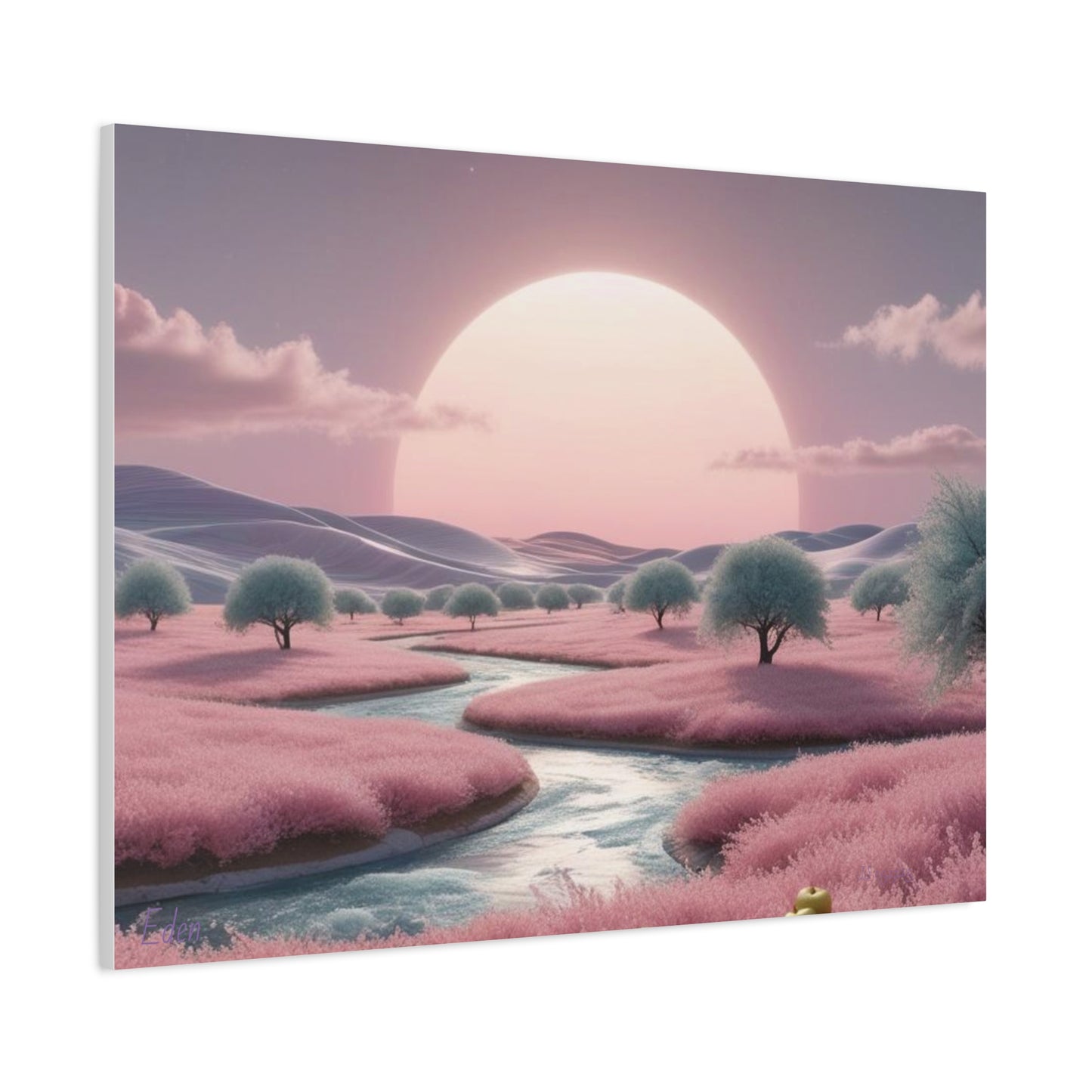 Serene Landscape Canvas Print - "Pink Eden", Wall Art Decor, Home Décor, Gift for Nature Lovers, Living Room Decoration