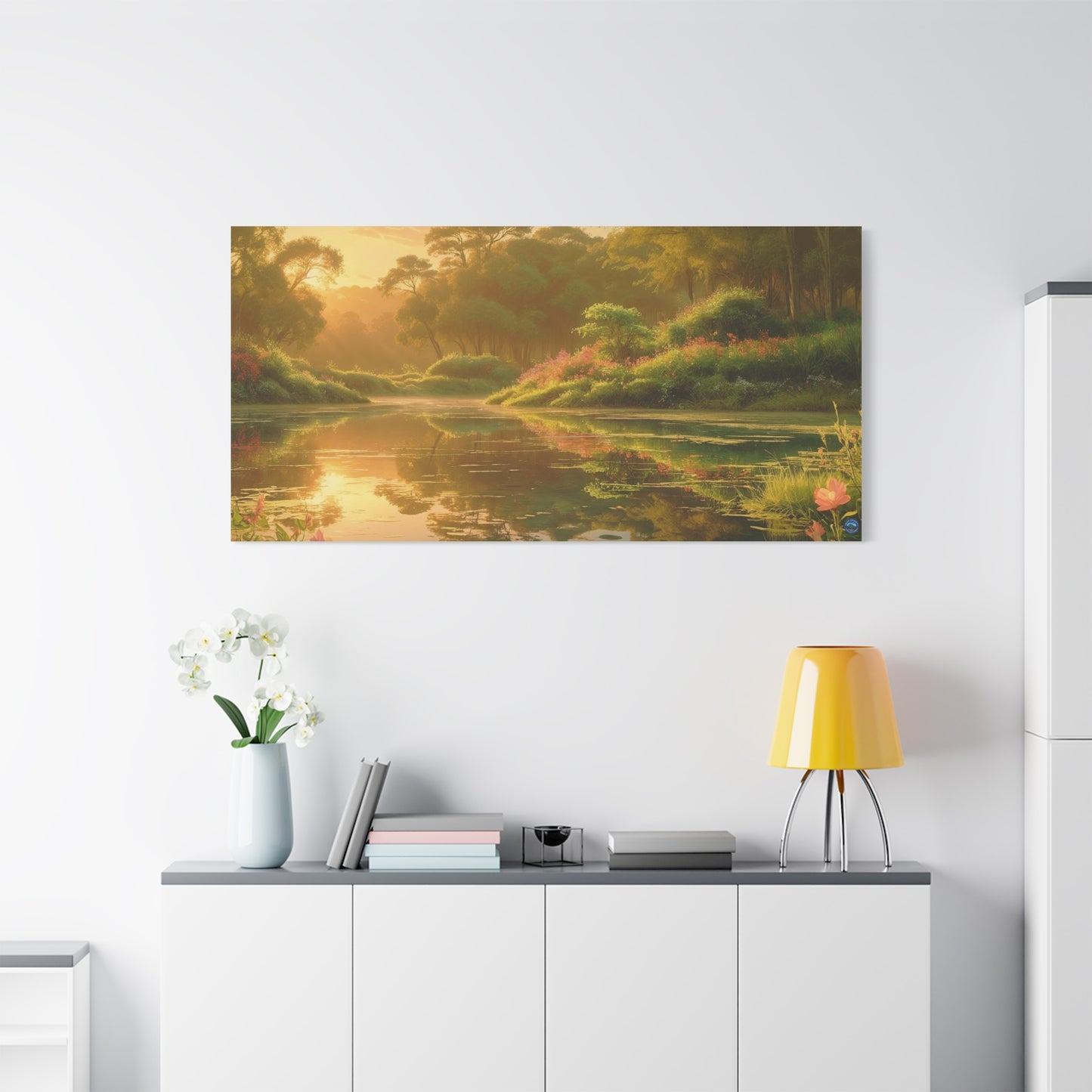 Serena Lake Sunrise Landscape Canvas Print - "Reflection" series, Wall Art Decor, Home Décor, Gift for Nature Lovers, Living Room Decoration
