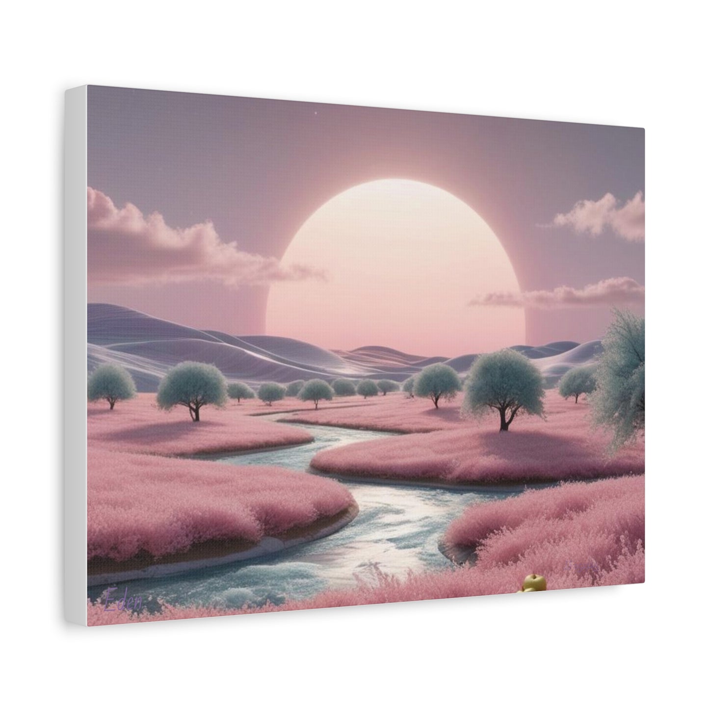Serene Landscape Canvas Print - "Pink Eden", Wall Art Decor, Home Décor, Gift for Nature Lovers, Living Room Decoration