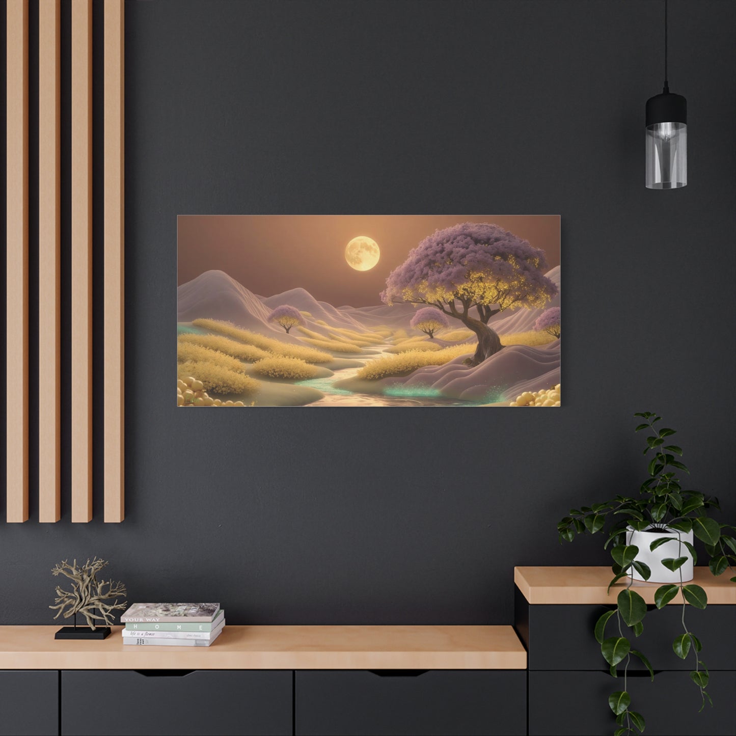 Serene Landscape Canvas Print - "Eden beyond Stars", Wall Art Decor, Home Décor, Gift for Nature Lovers, Living Room Decoration