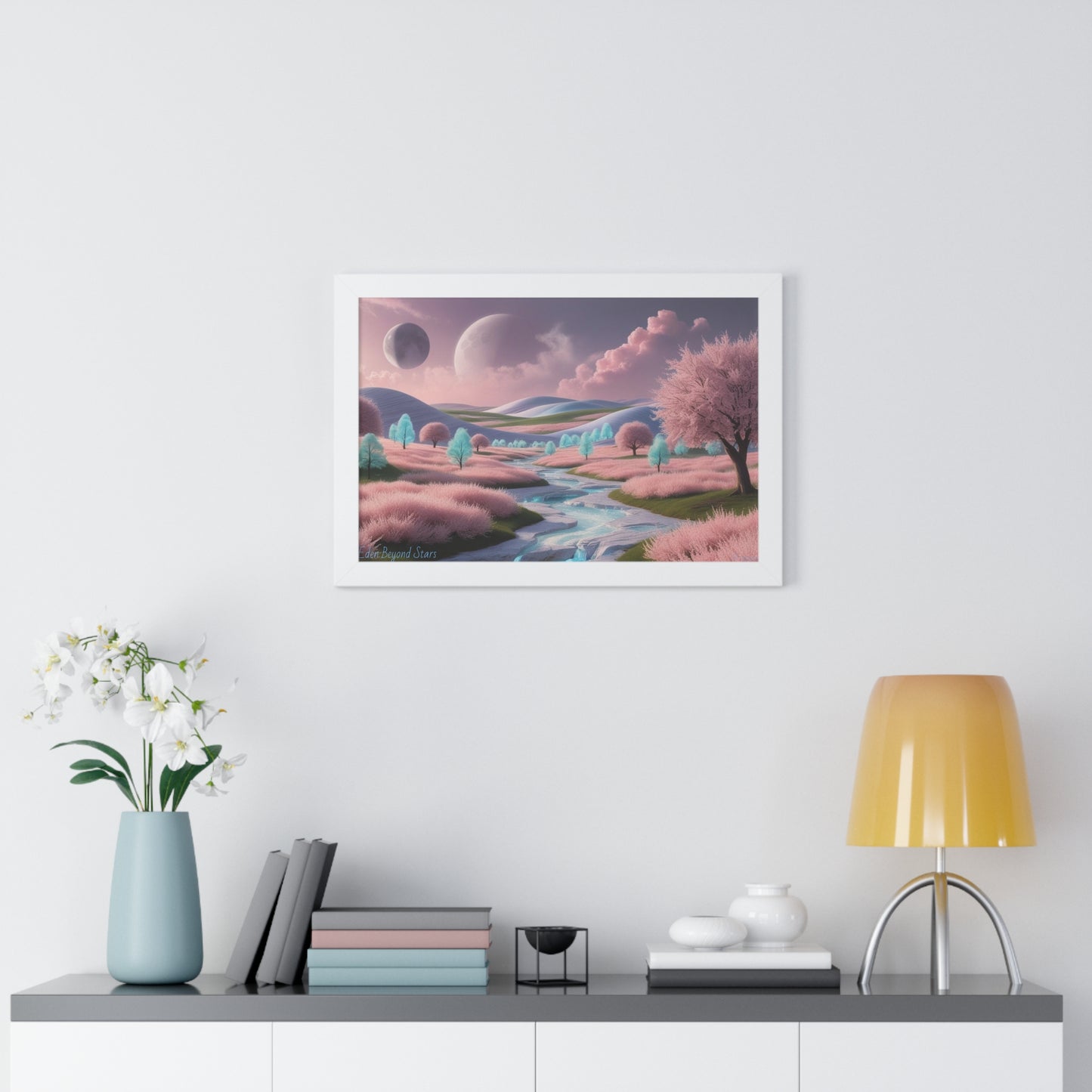 Eden Beyond the Stars - Dreamy Art for Home Decor "Pink Eden" Series, Modern Home Art, Unique Gift for Her, Beach House Wall Art, Stylish Decor