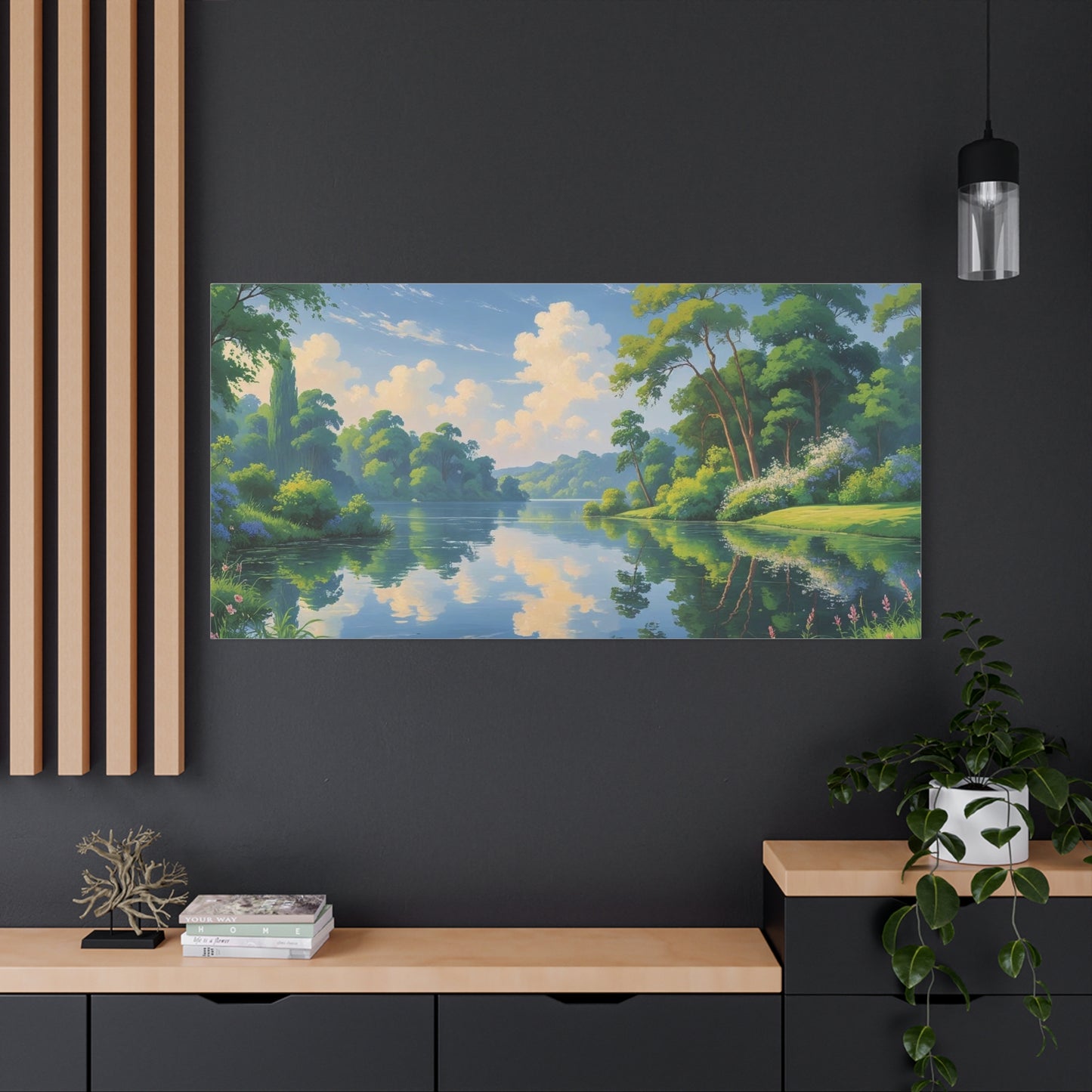 Serene Landscape Canvas Print - "Peaceful Lake", Wall Art Decor, Home Décor, Gift for Nature Lovers, Living Room Decoration