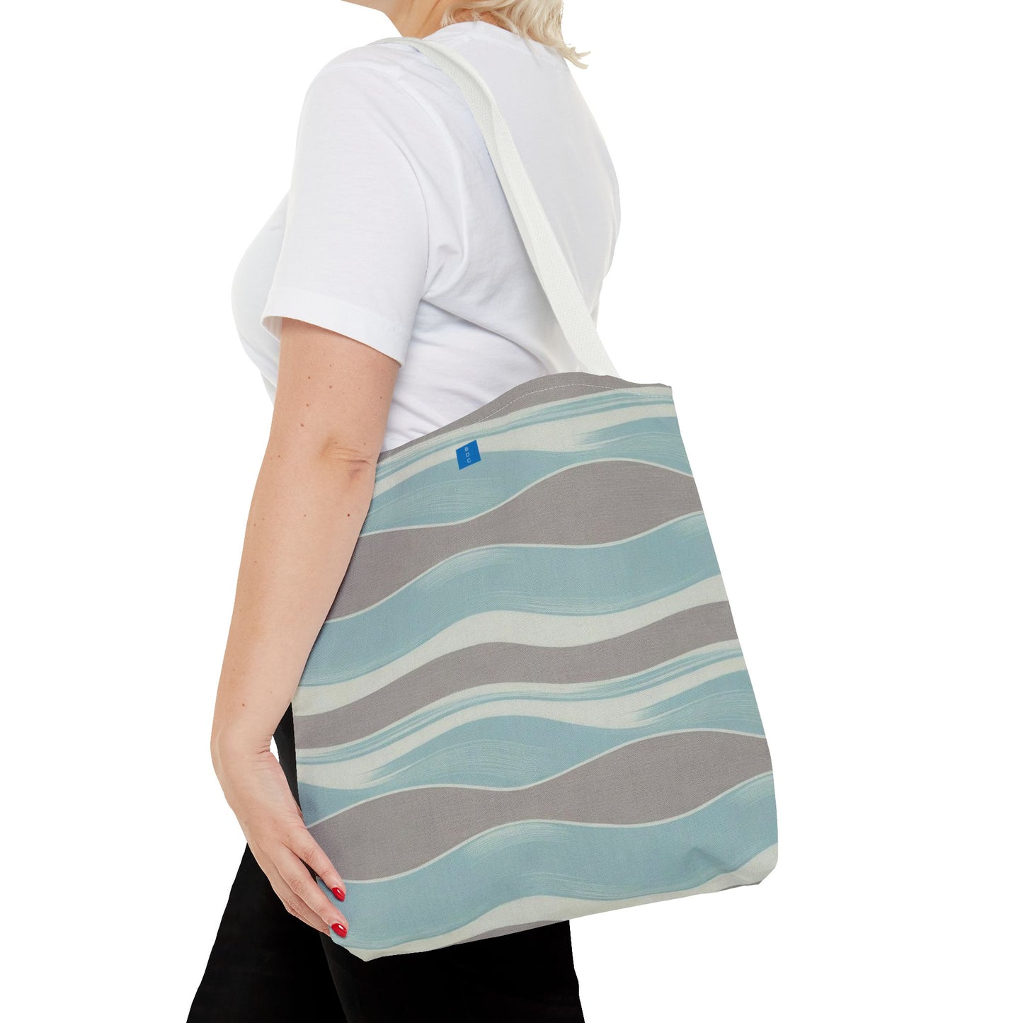 Stylish Waves Tote Bag, Everyday Use, Beach Bag, Shopping Tote, Eco-Friendly, Gift for Her, Summer Accessory