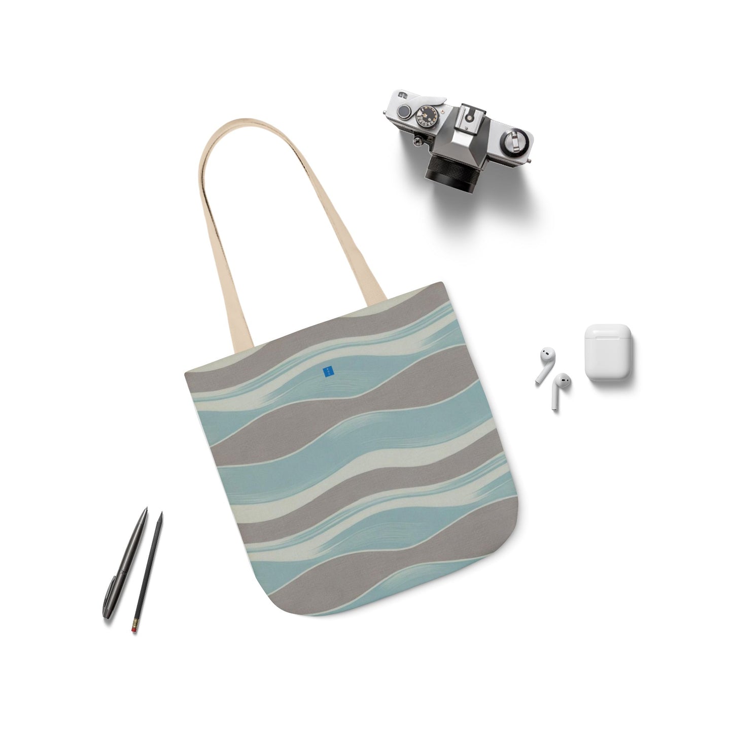 Stylish Canvas Tote Bag with 3-Color Straps, Eco-Friendly Shopping, Beach Day, Weekend Getaway, Gift for Her