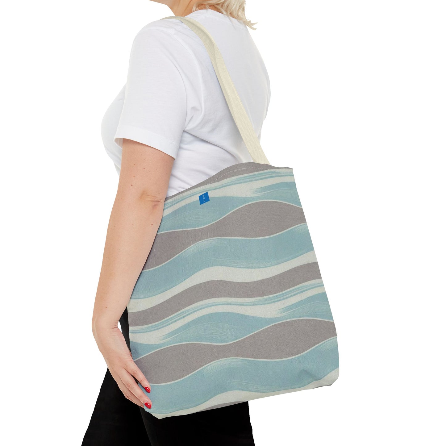 Stylish Waves Tote Bag, Everyday Use, Beach Bag, Shopping Tote, Eco-Friendly, Gift for Her, Summer Accessory