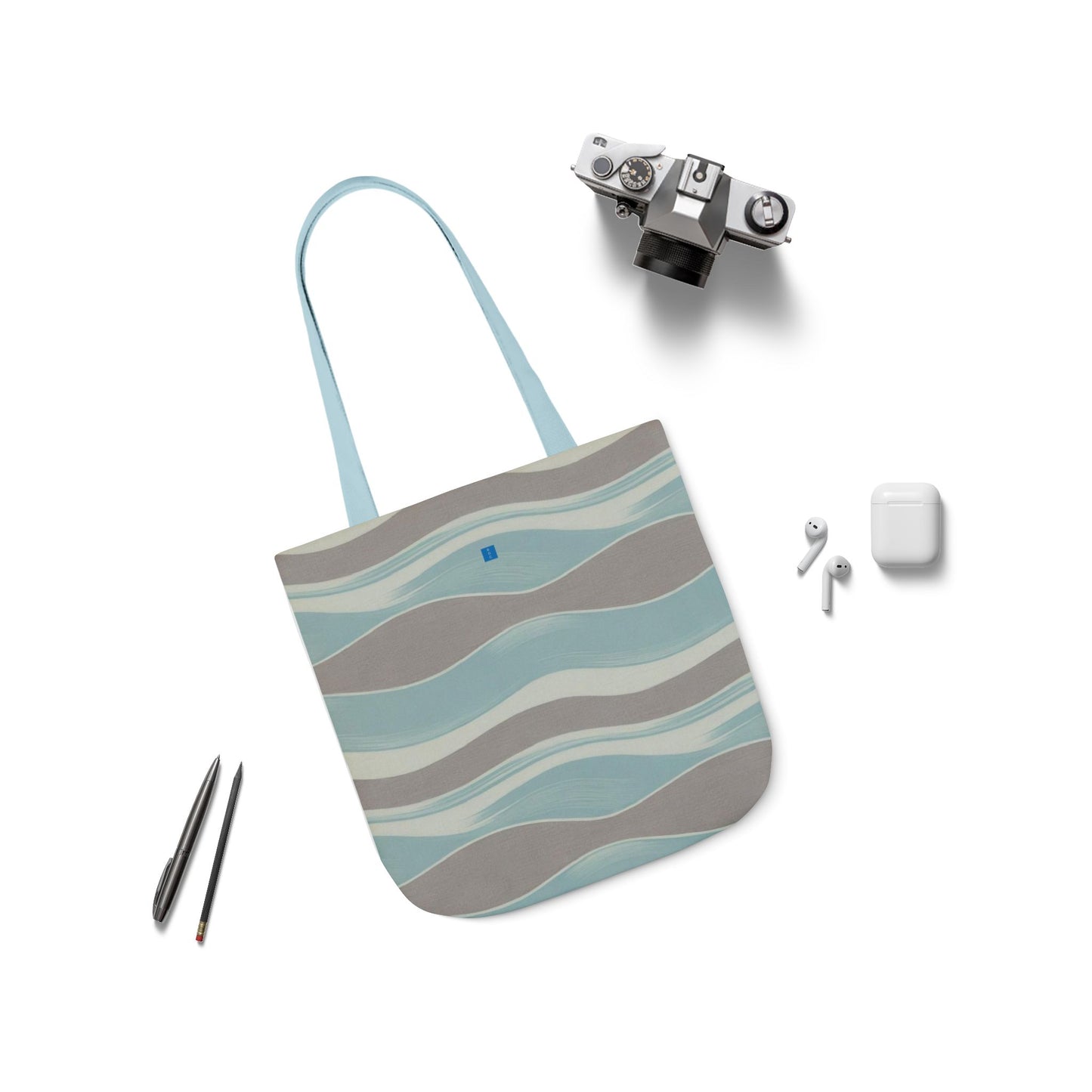 Stylish Canvas Tote Bag with 3-Color Straps, Eco-Friendly Shopping, Beach Day, Weekend Getaway, Gift for Her