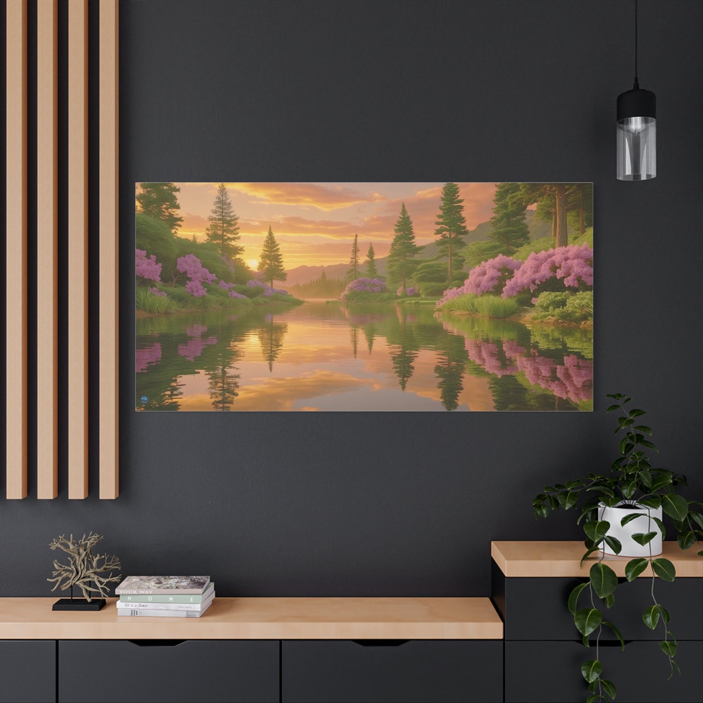 Serena Lake Sunrise Landscape Canvas Print - "Reflection" series, Tranquil and Abundant, Wall Art Decor, Home Décor, Gift for Nature Lovers, Living Room Decoration