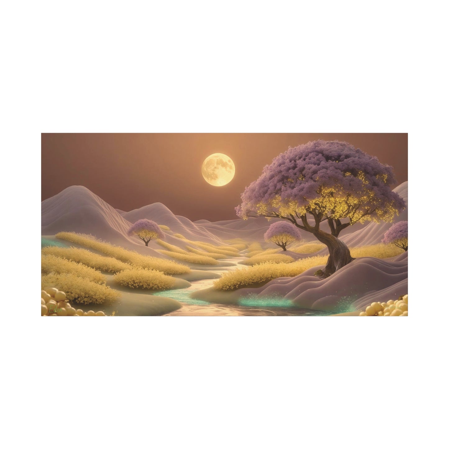 Serene Landscape Canvas Print - "Eden beyond Stars", Wall Art Decor, Home Décor, Gift for Nature Lovers, Living Room Decoration