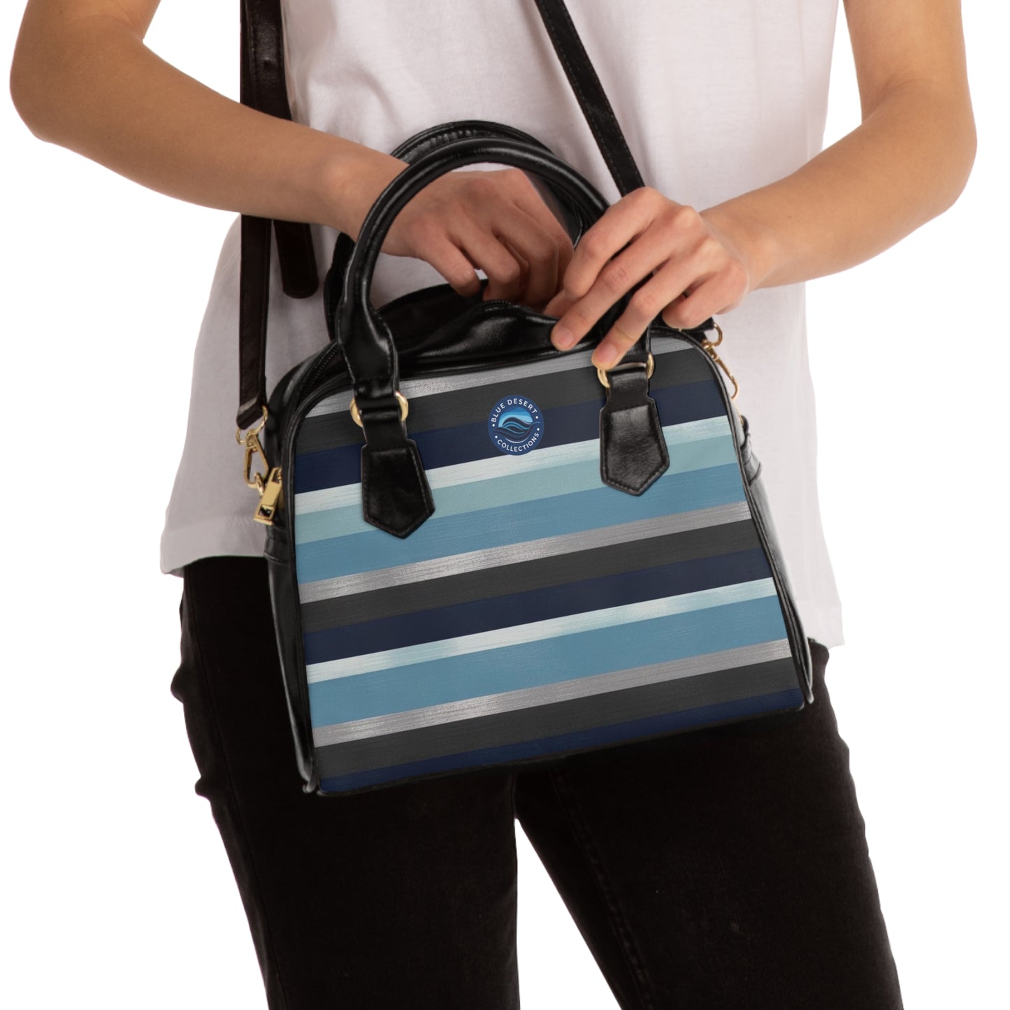 Stylish Striped Shoulder Handbag, Trendy Purse for Everyday Use, Gift for Fashion Lovers, Chic Bag for Casual Outings