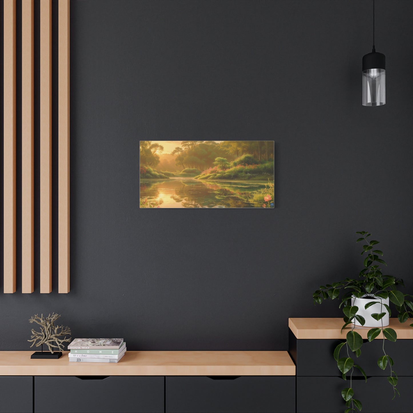Serena Lake Sunrise Landscape Canvas Print - "Reflection" series, Wall Art Decor, Home Décor, Gift for Nature Lovers, Living Room Decoration