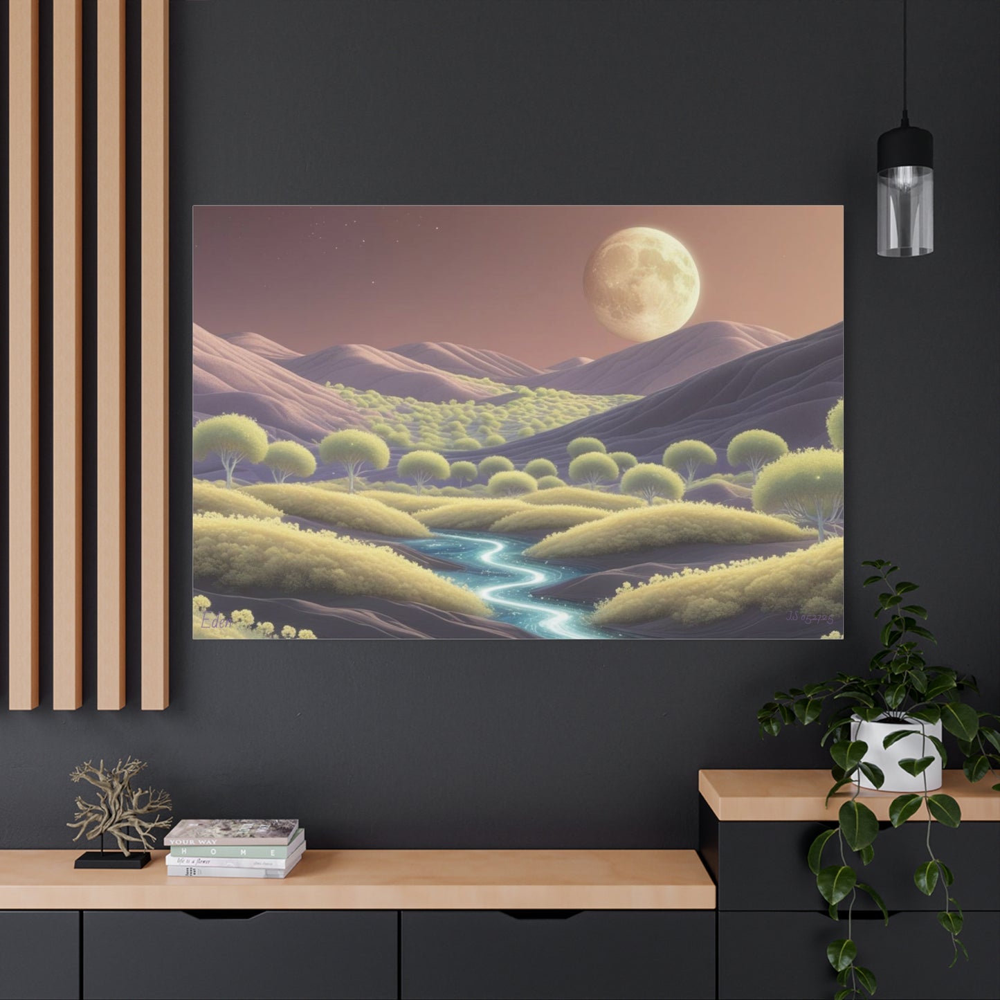 Serene Landscape Canvas Print - "Eden In Other Stars", Wall Art Decor, Home Décor, Gift for Nature Lovers, Living Room Decoration