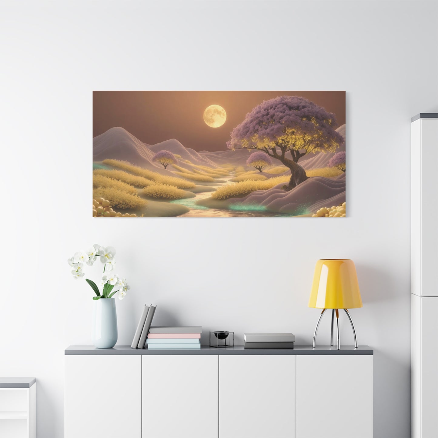 Serene Landscape Canvas Print - "Eden beyond Stars", Wall Art Decor, Home Décor, Gift for Nature Lovers, Living Room Decoration
