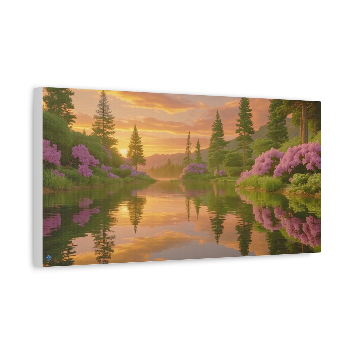 Serena Lake Sunrise Landscape Canvas Print - "Reflection" series, Tranquil and Abundant, Wall Art Decor, Home Décor, Gift for Nature Lovers, Living Room Decoration