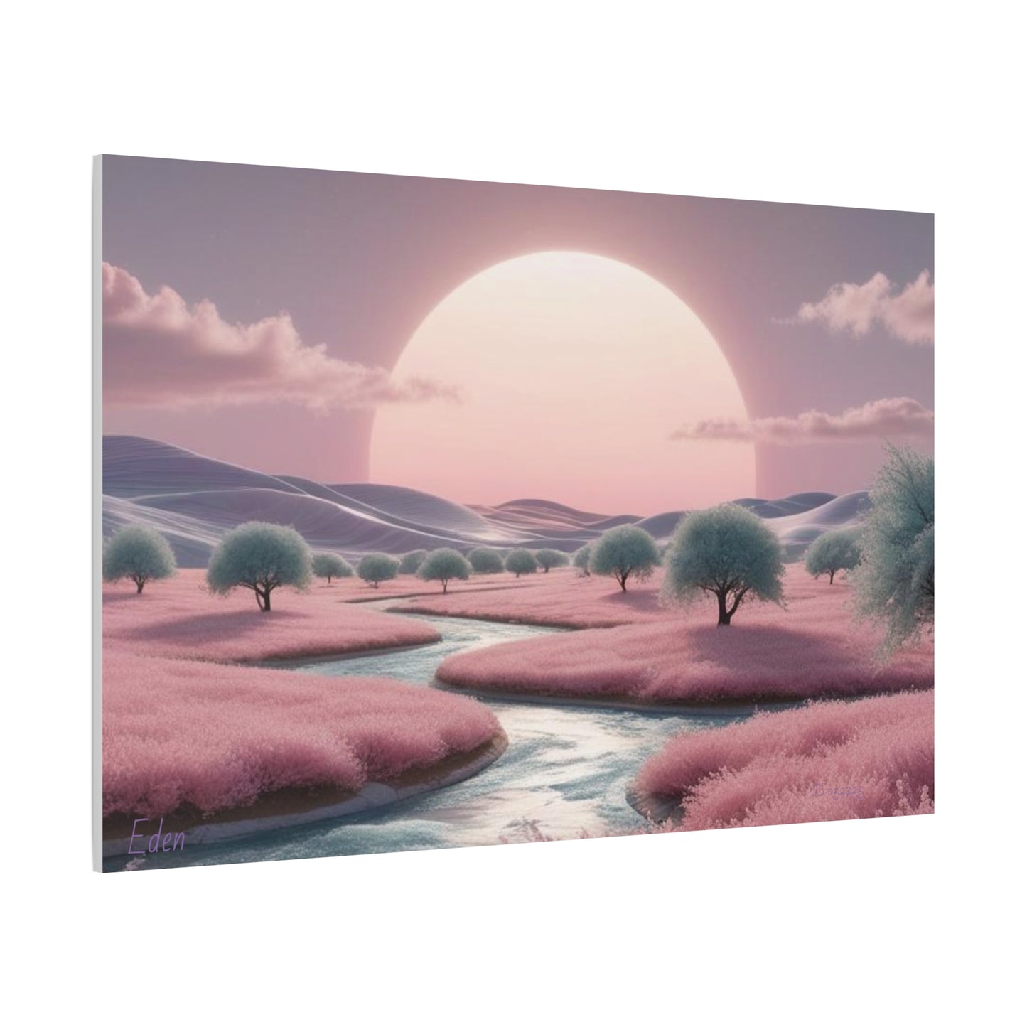 Serene Landscape Canvas Print - "Pink Eden", Wall Art Decor, Home Décor, Gift for Nature Lovers, Living Room Decoration