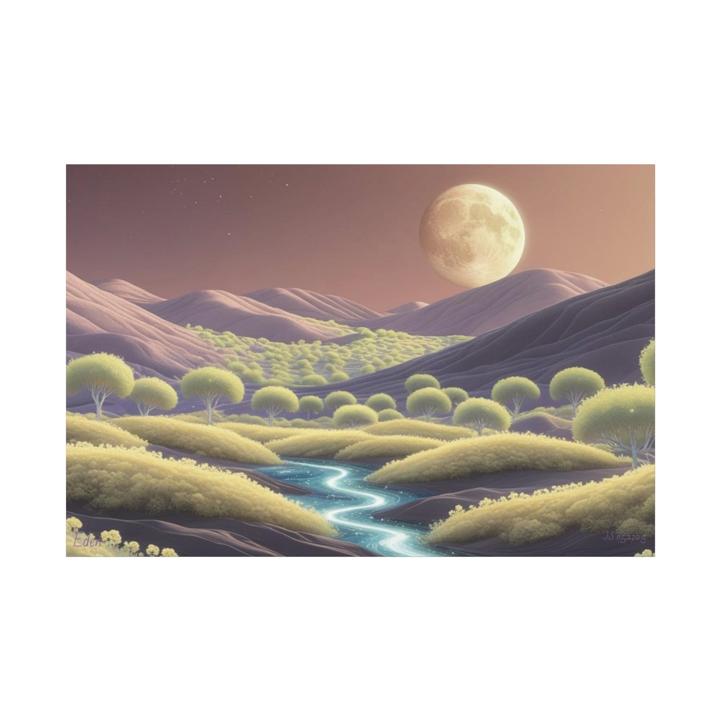 Serene Landscape Canvas Print - "Eden In Other Stars", Wall Art Decor, Home Décor, Gift for Nature Lovers, Living Room Decoration
