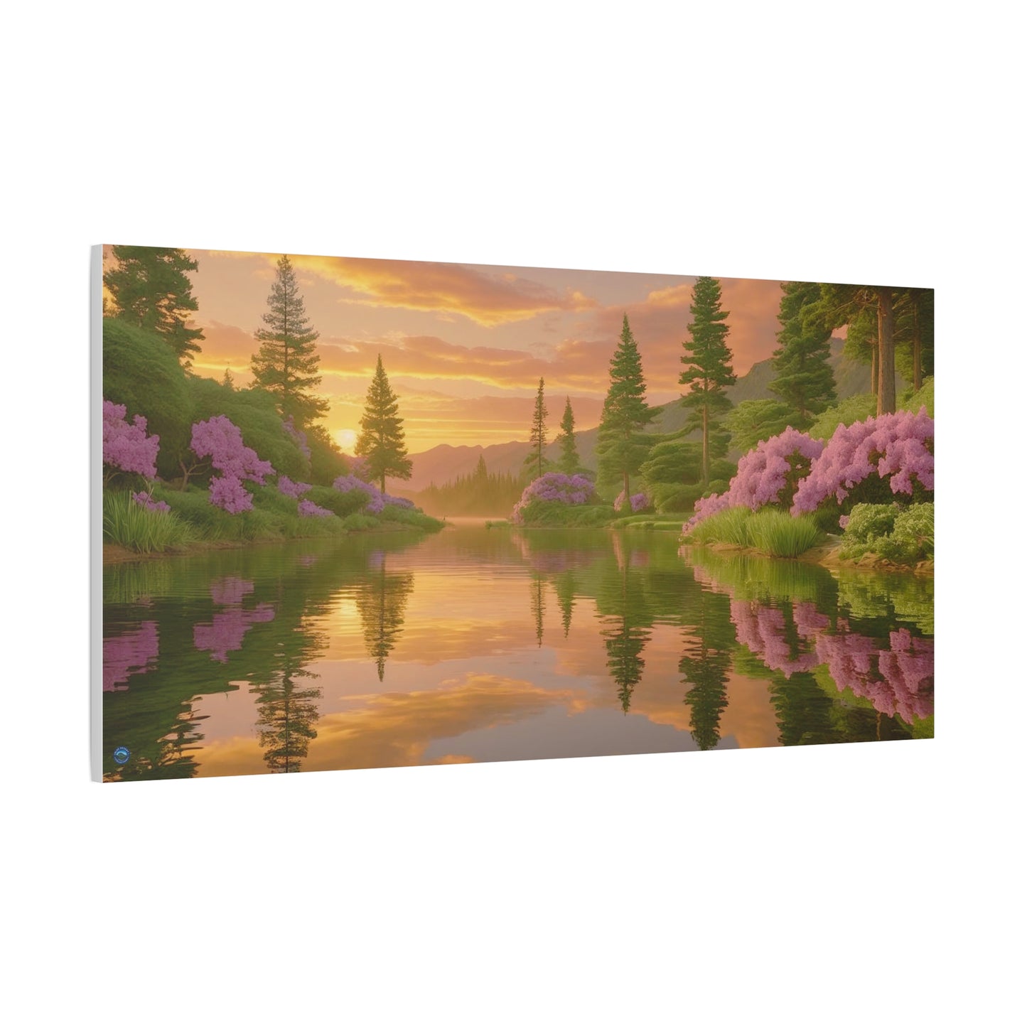 Serena Lake Sunrise Landscape Canvas Print - "Reflection" series, Tranquil and Abundant, Wall Art Decor, Home Décor, Gift for Nature Lovers, Living Room Decoration