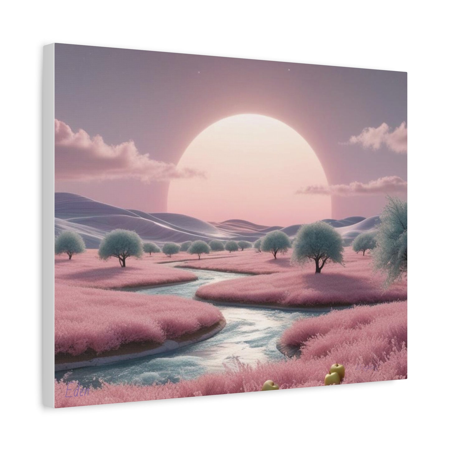 Serene Landscape Canvas Print - "Pink Eden", Wall Art Decor, Home Décor, Gift for Nature Lovers, Living Room Decoration