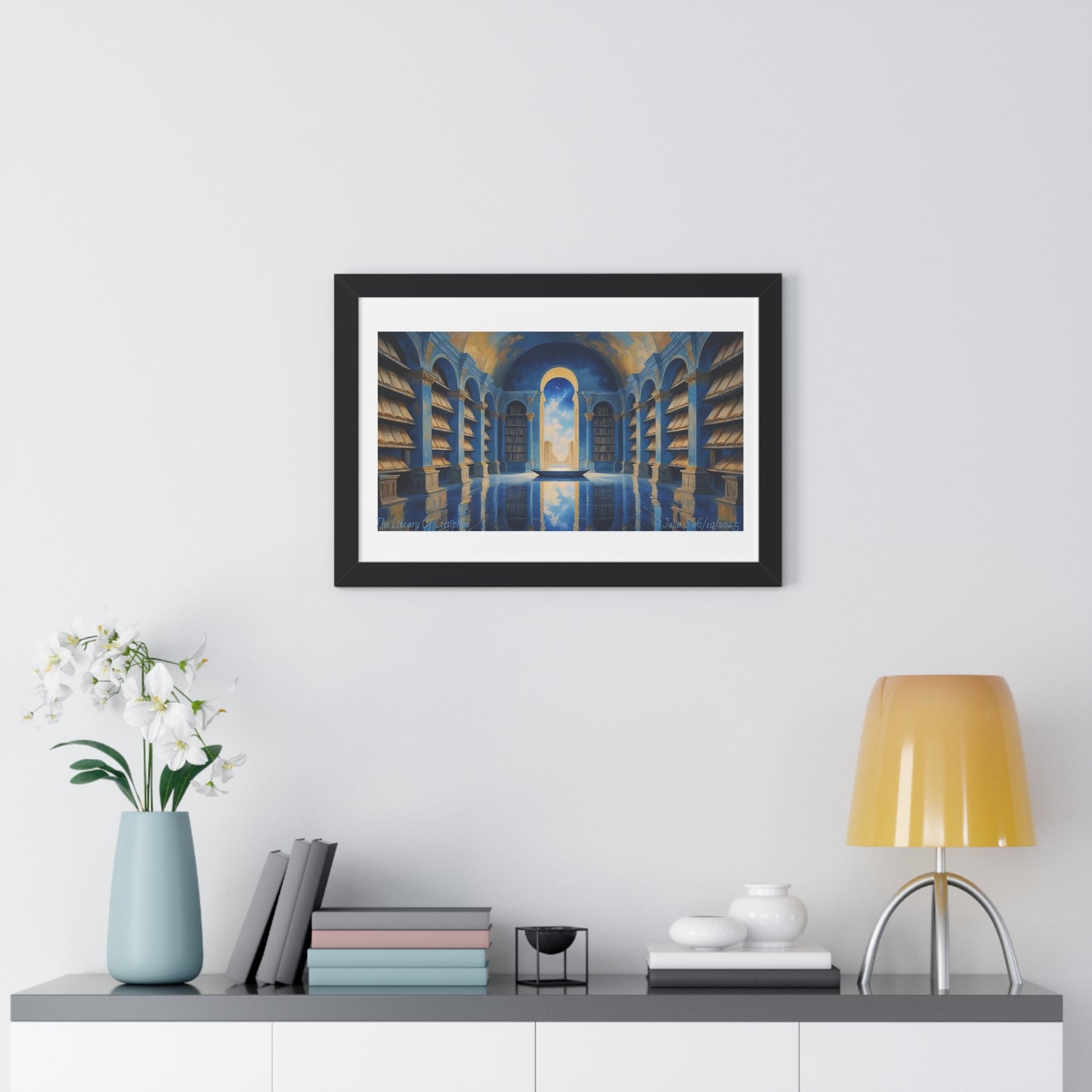 "The Library of Ctesiphon – An Impressionist Ode to Lost Wisdom, Eternal Light" , Original Art, Wall Decor, Perfect Gift, Library Theme Decoration