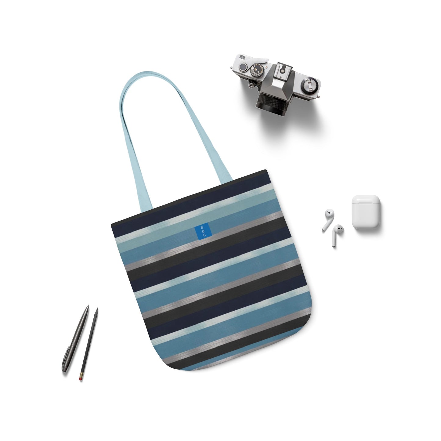 Stylish Canvas Tote Bag with 5-Color Straps, Eco-Friendly Shopping, Beach Day, Weekend Getaway, Gift for Her