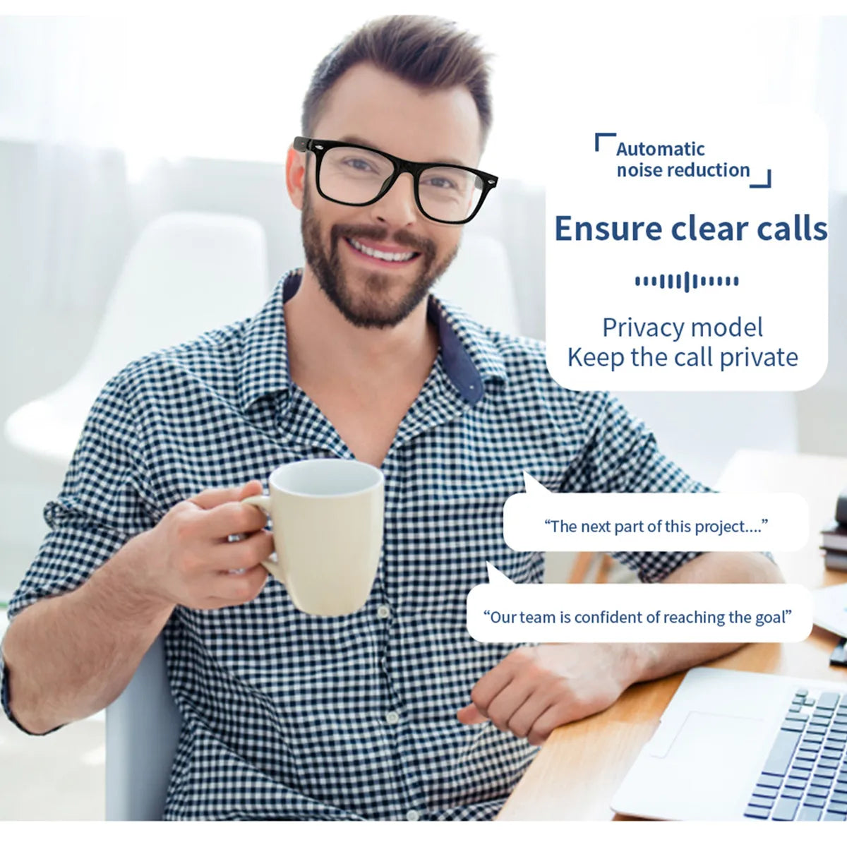 Woman Man Smart Glasses AI Translation Language Smart Eyeglasses Real Time Translation Listen Songs Bluetooth Call Smartglasses