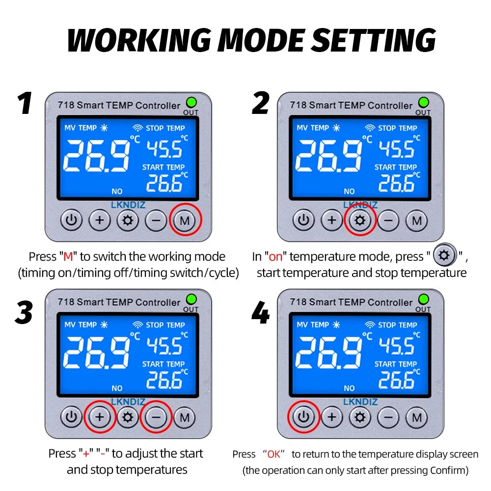Temperature Smart WIFI Controller Constant Thermostat Control Timing Control Switch Cycle Control Multiple Sensor Head Option
