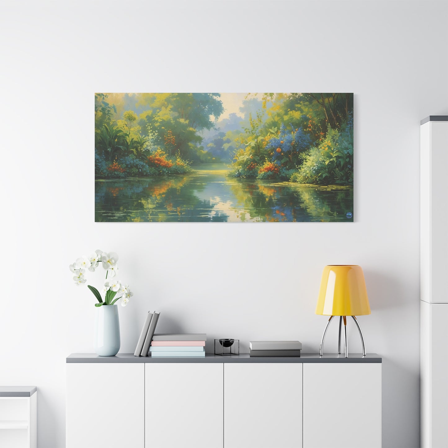 Serena Lake Landscape Canvas Print - "Reflection" series, Peaceful and Abundant, Wall Art Decor, Home Décor, Gift for Nature Lovers, Living Room Decoration