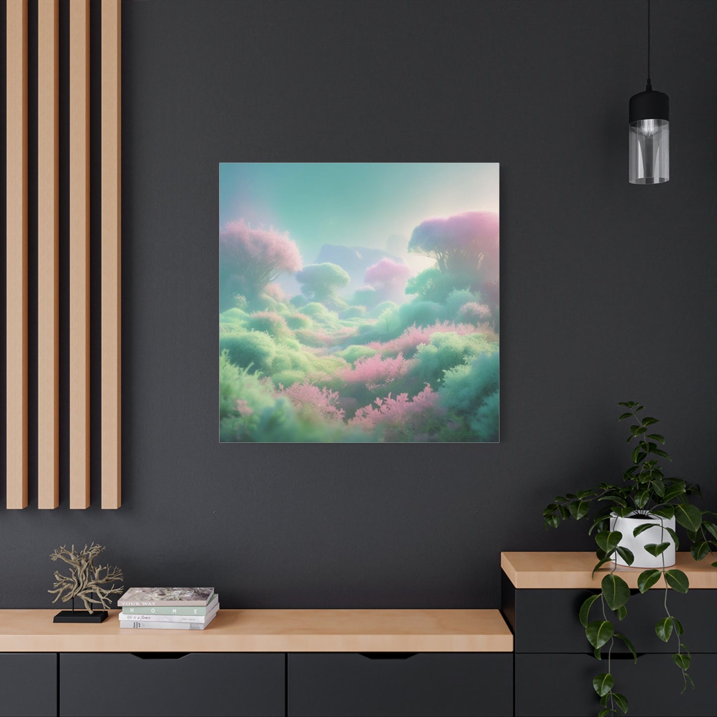 Eden Dreamscape Matte Canvas Wall Art, Tranquil Landscape Decor, Home Office Decor, Gift for Nature Lovers, Serenity Art Piece