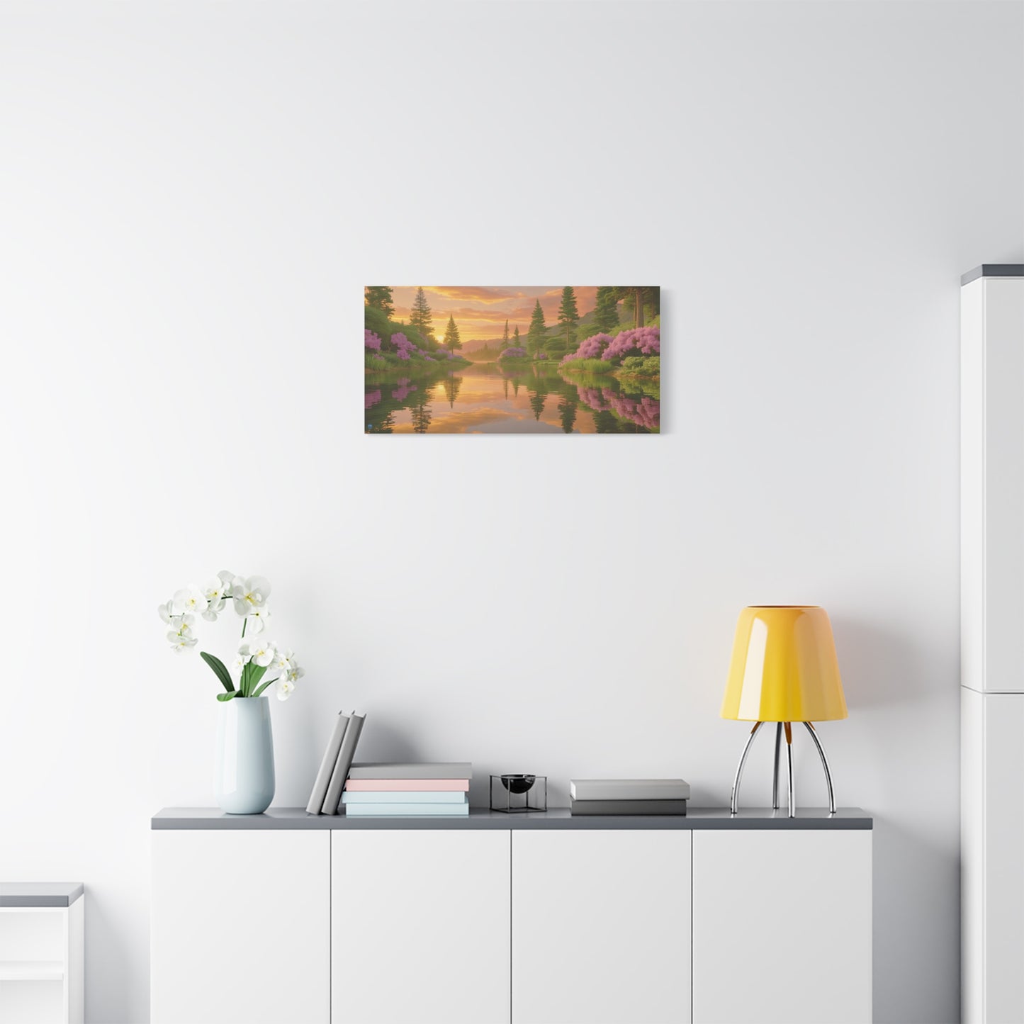 Serena Lake Sunrise Landscape Canvas Print - "Reflection" series, Tranquil and Abundant, Wall Art Decor, Home Décor, Gift for Nature Lovers, Living Room Decoration
