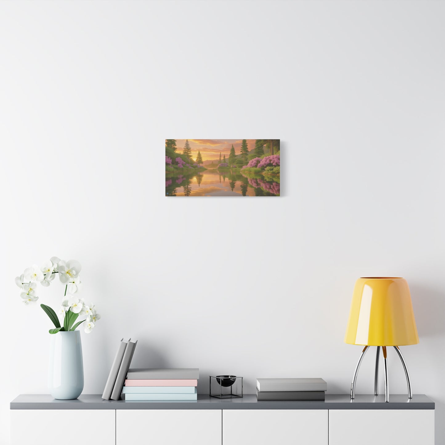 Serena Lake Sunrise Landscape Canvas Print - "Reflection" series, Tranquil and Abundant, Wall Art Decor, Home Décor, Gift for Nature Lovers, Living Room Decoration