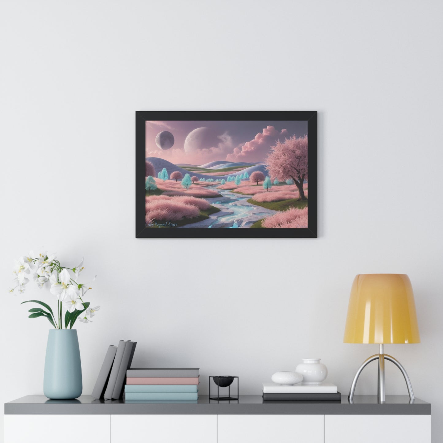 Eden Beyond the Stars - Dreamy Art for Home Decor "Pink Eden" Series, Modern Home Art, Unique Gift for Her, Beach House Wall Art, Stylish Decor