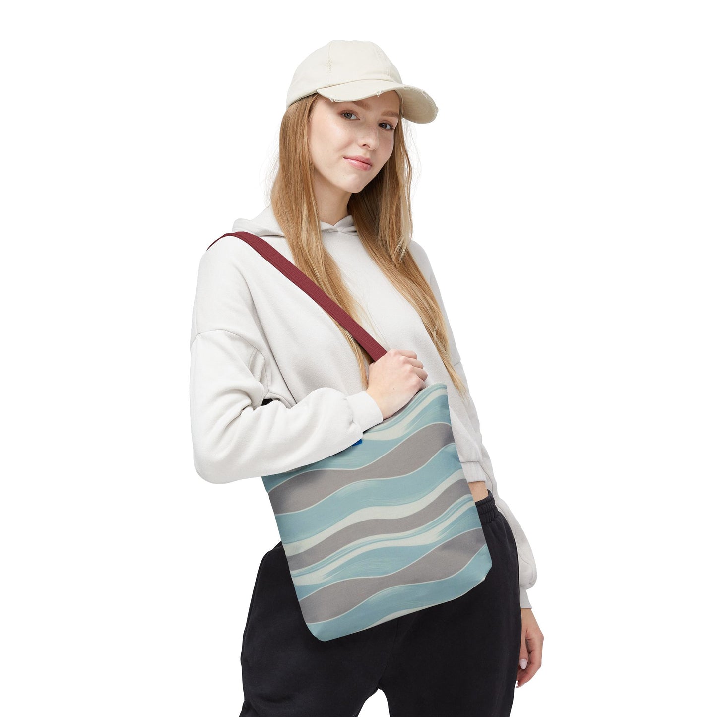 Stylish Waves Tote Bag, Everyday Use, Beach Bag, Shopping Tote, Eco-Friendly, Gift for Her, Summer Accessory