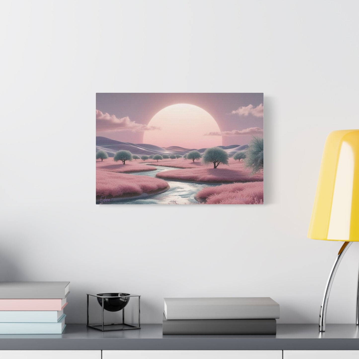 Serene Landscape Canvas Print - "Pink Eden", Wall Art Decor, Home Décor, Gift for Nature Lovers, Living Room Decoration