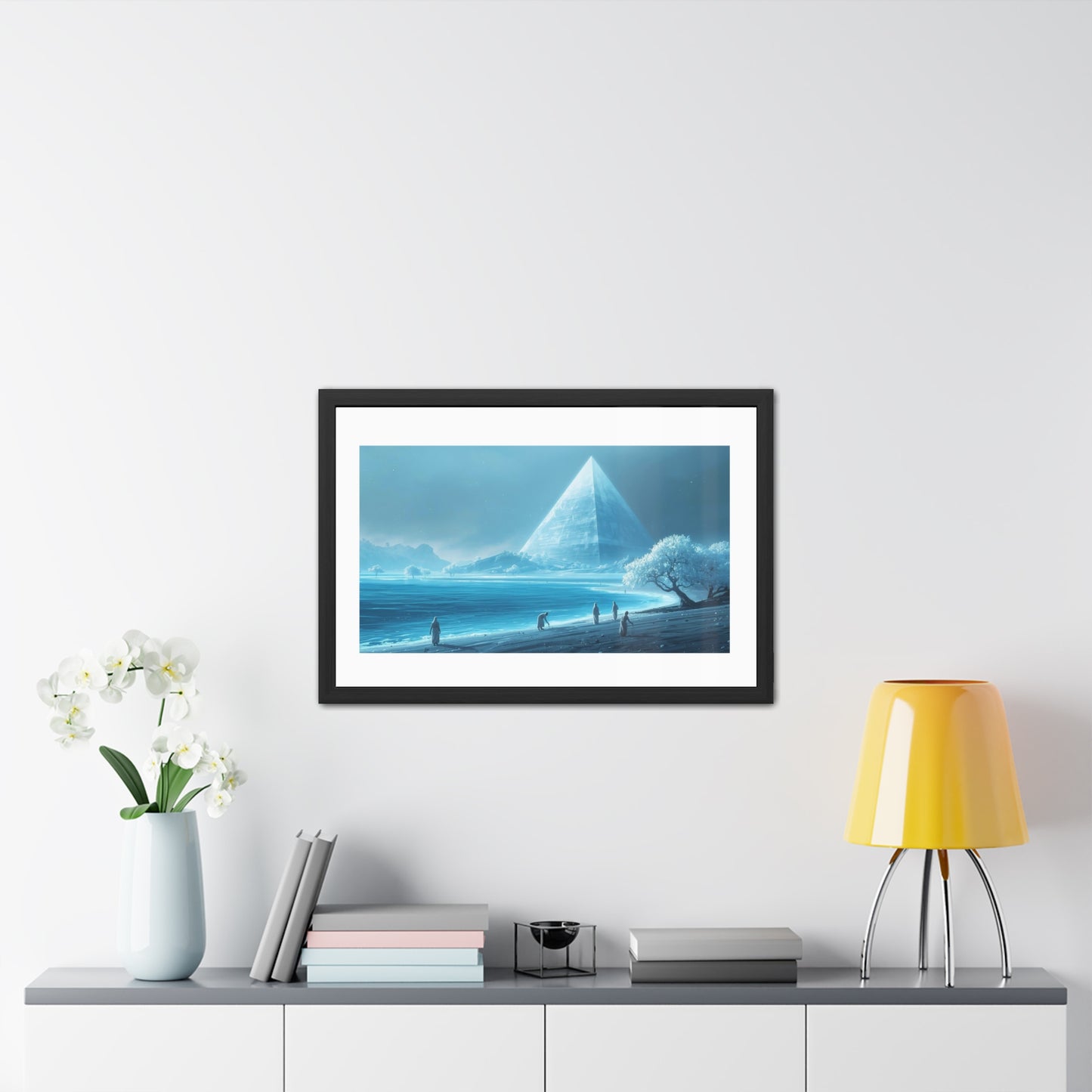 "The Sowers", Framed Original Art , Dreamy Wall Art for Home Decor, Unique Gift, Adventure Travel Art, Oasis Landscape Decor