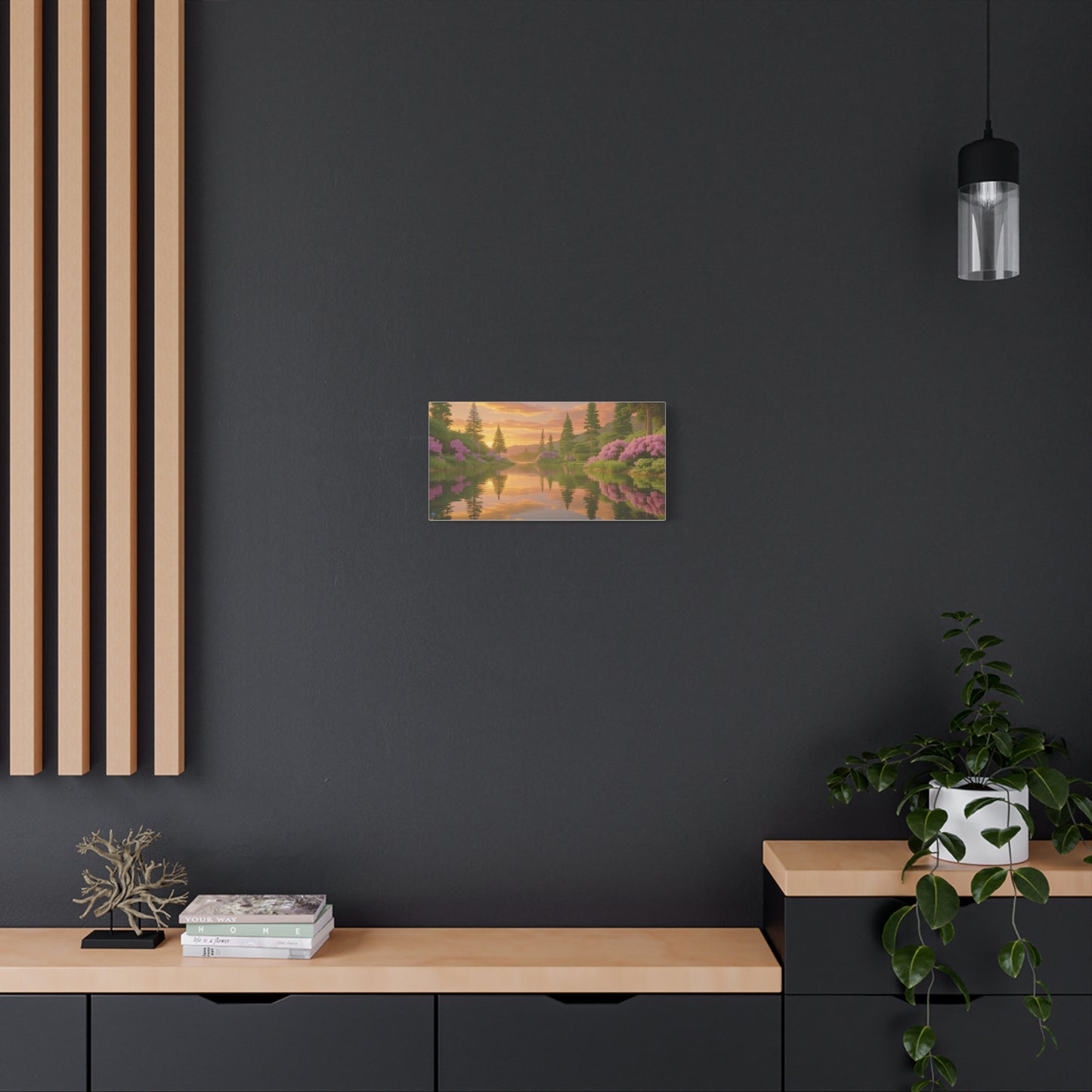 Serena Lake Sunrise Landscape Canvas Print - "Reflection" series, Tranquil and Abundant, Wall Art Decor, Home Décor, Gift for Nature Lovers, Living Room Decoration