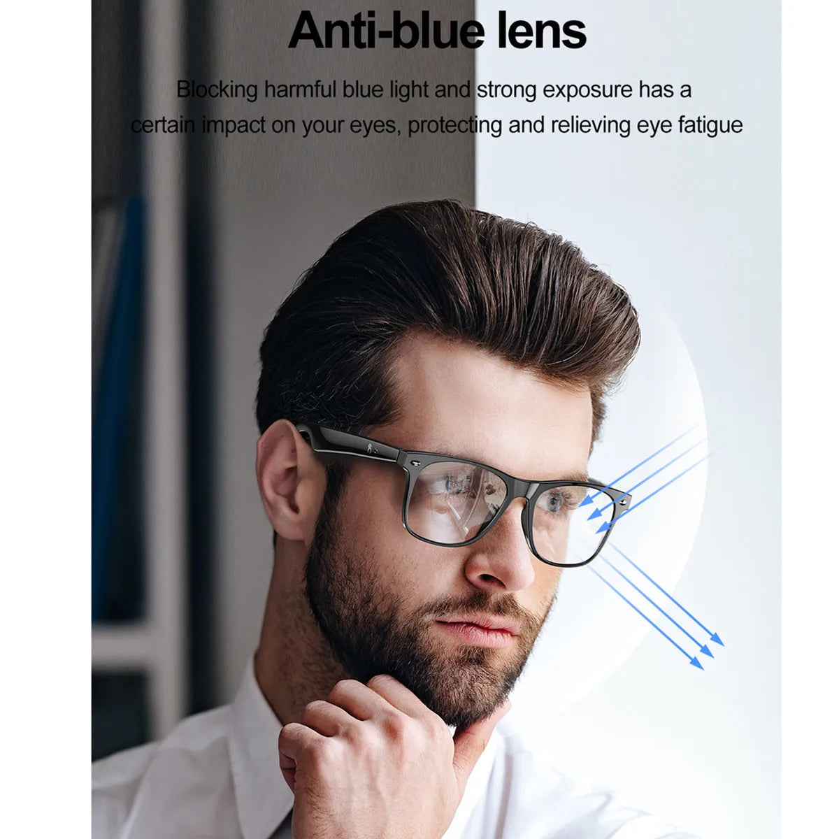 AI Smart Translate Eyeglasses Receive Call Music Play Bluetooth Noise Canceling Support Online Language Translator Sunglasses