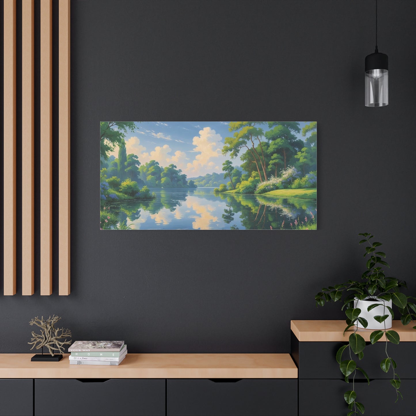 Serene Landscape Canvas Print - "Peaceful Lake", Wall Art Decor, Home Décor, Gift for Nature Lovers, Living Room Decoration