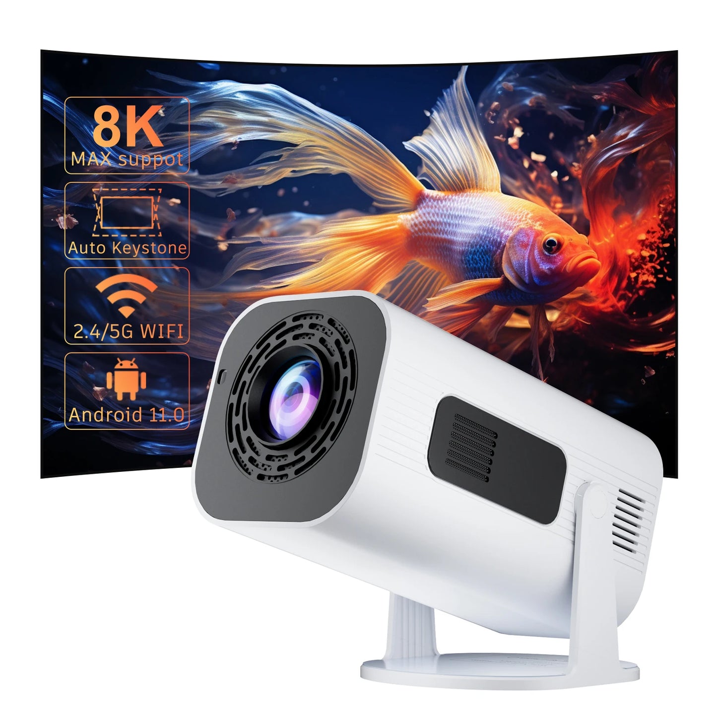 Android 11 P330W Projector HD 1080P Support 4K Allwinner H713 BT5.0 Smart TV Office Micro Portable 5G Wifi Home Theater