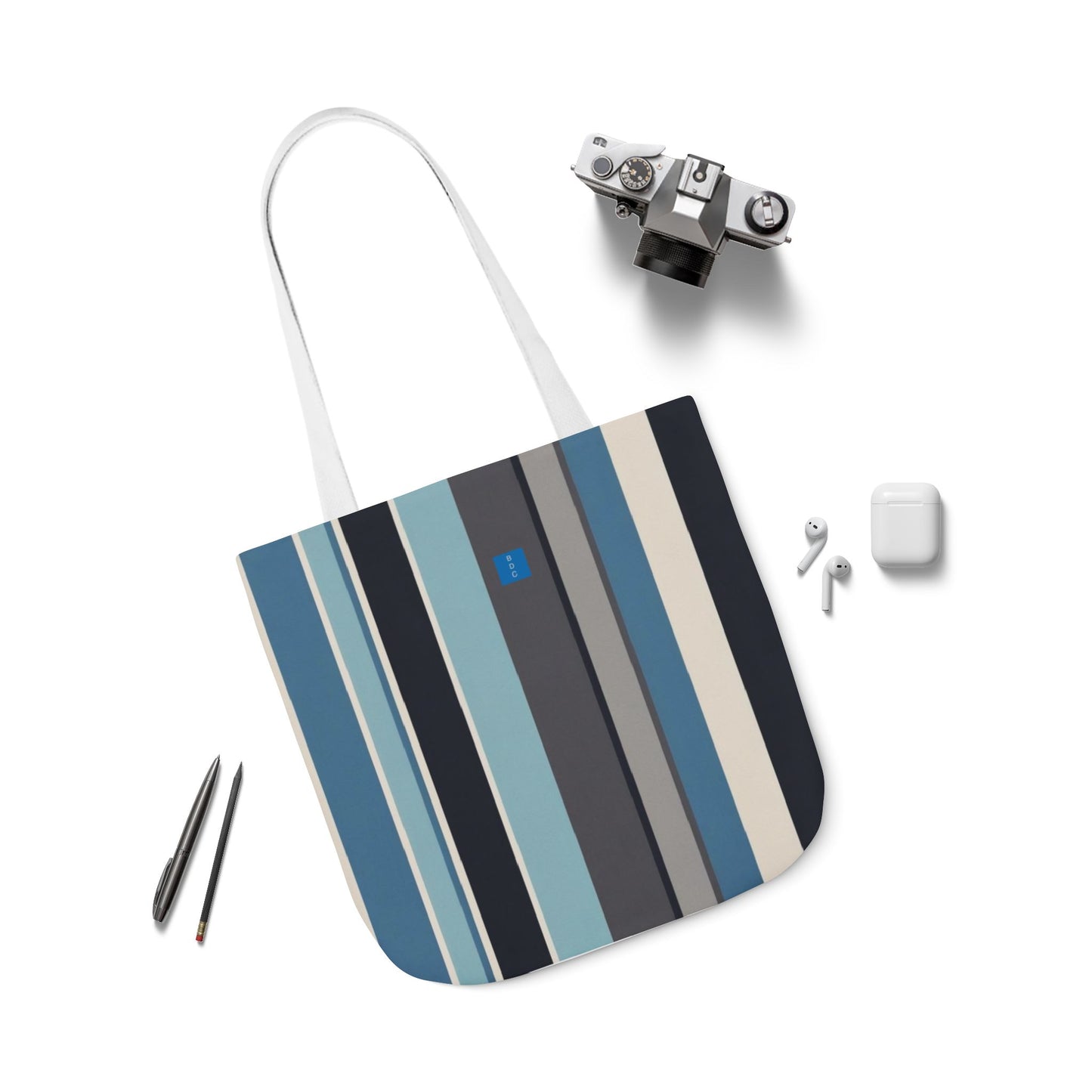 Stylish Canvas Tote Bag with 5-Color Straps, Eco-Friendly Shopping, Beach Day, Weekend Getaway, Gift for Her