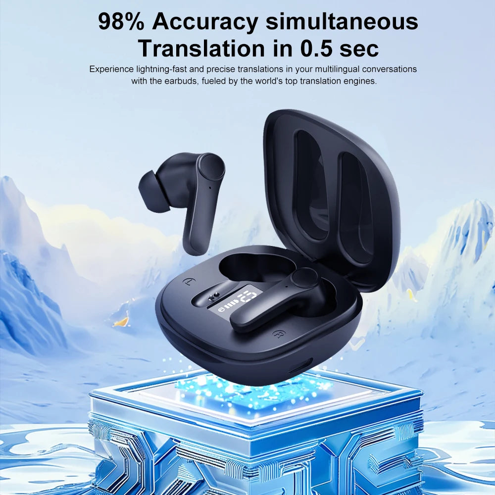 Translation Headphones Real Time Bluetooth Earbuds Translator 144 Languages Simultaneous Business Interpretation Earphones