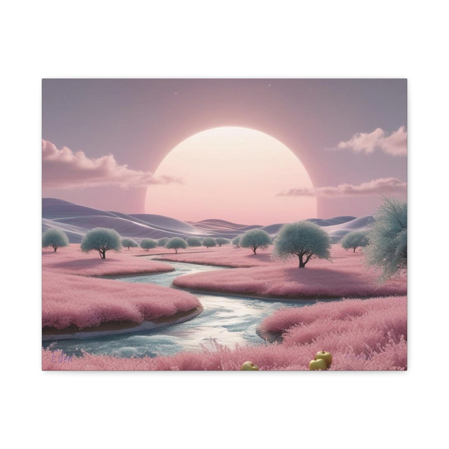 Serene Landscape Canvas Print - "Pink Eden", Wall Art Decor, Home Décor, Gift for Nature Lovers, Living Room Decoration