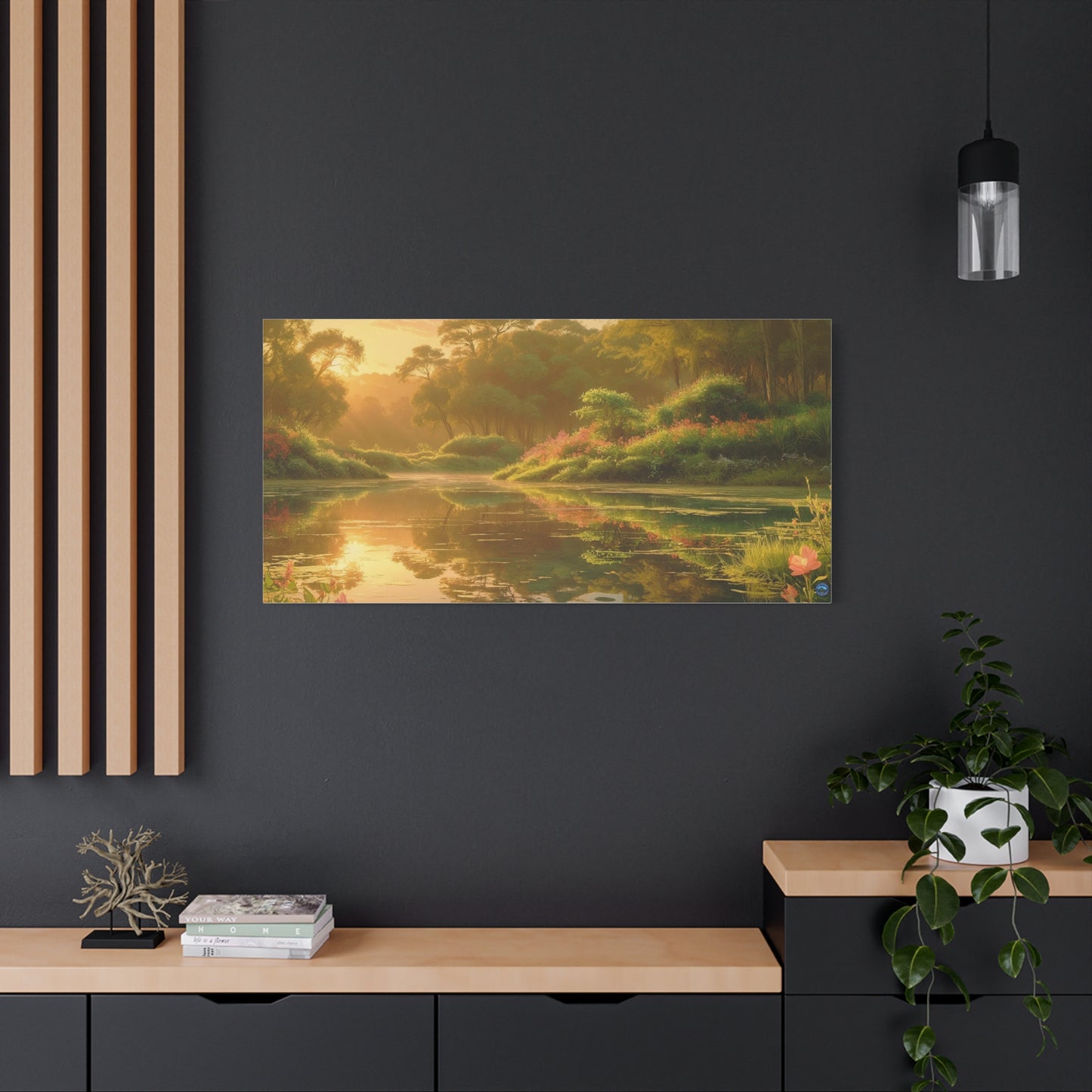 Serena Lake Sunrise Landscape Canvas Print - "Reflection" series, Wall Art Decor, Home Décor, Gift for Nature Lovers, Living Room Decoration
