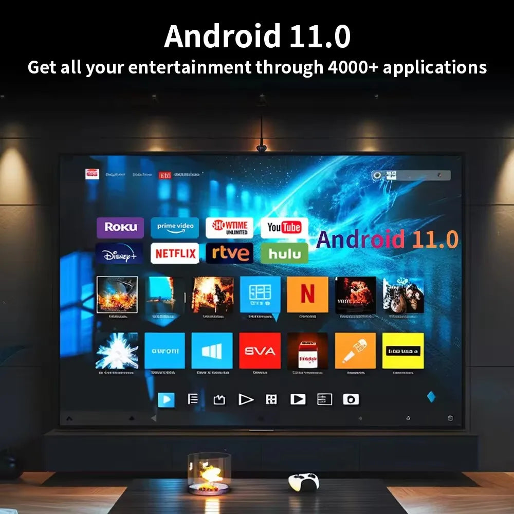 Android 11 P330W Projector HD 1080P Support 4K Allwinner H713 BT5.0 Smart TV Office Micro Portable 5G Wifi Home Theater