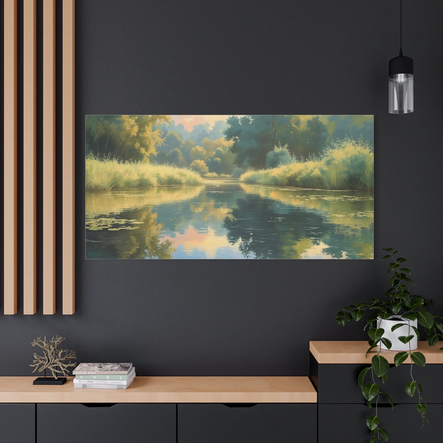 Serene Landscape Canvas Print - "Reflection" series, Wall Art Decor, Home Décor, Gift for Nature Lovers, Living Room Decoration
