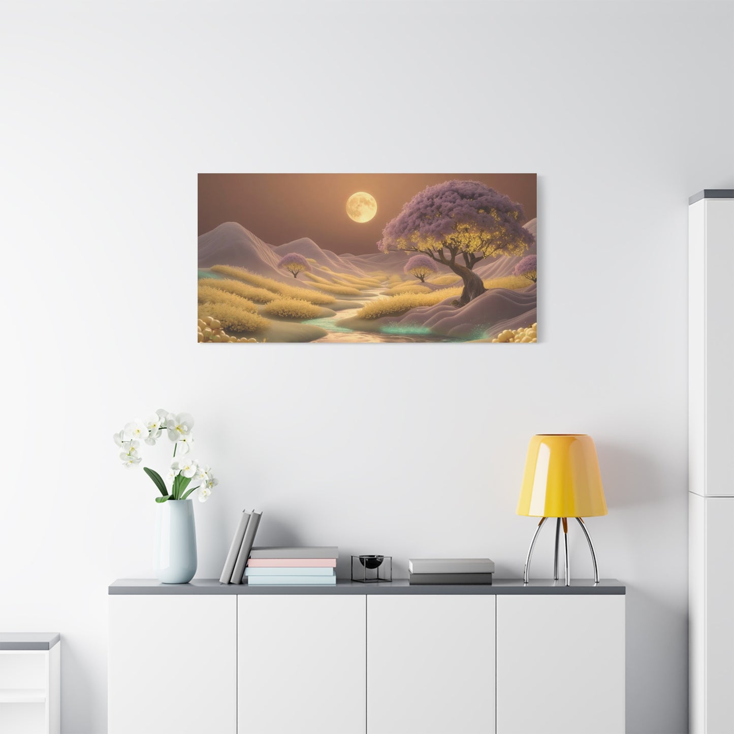Serene Landscape Canvas Print - "Eden beyond Stars", Wall Art Decor, Home Décor, Gift for Nature Lovers, Living Room Decoration
