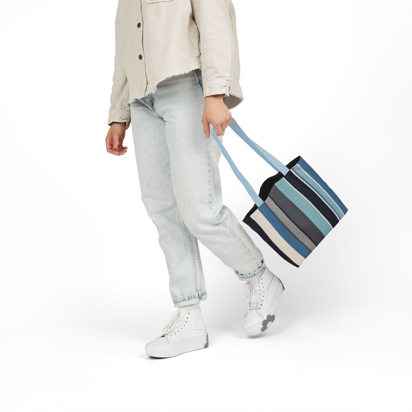 Stylish Canvas Tote Bag with 5-Color Straps, Eco-Friendly Shopping, Beach Day, Weekend Getaway, Gift for Her