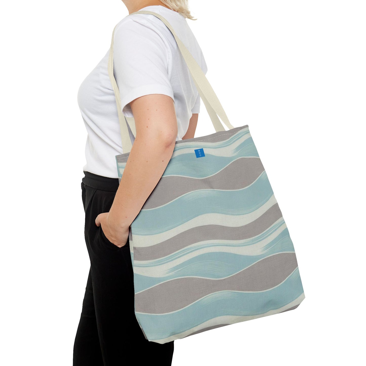 Stylish Waves Tote Bag, Everyday Use, Beach Bag, Shopping Tote, Eco-Friendly, Gift for Her, Summer Accessory